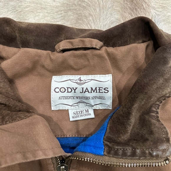 Cody James Vest Mens Medium Western Heavy  Zip Flannel Lined Cowboy Sleeveless - Picture 2 of 7